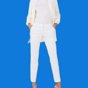 Women's Express Editor White Mid-Rise Straight Ankle Pants Slacks Size 10 R